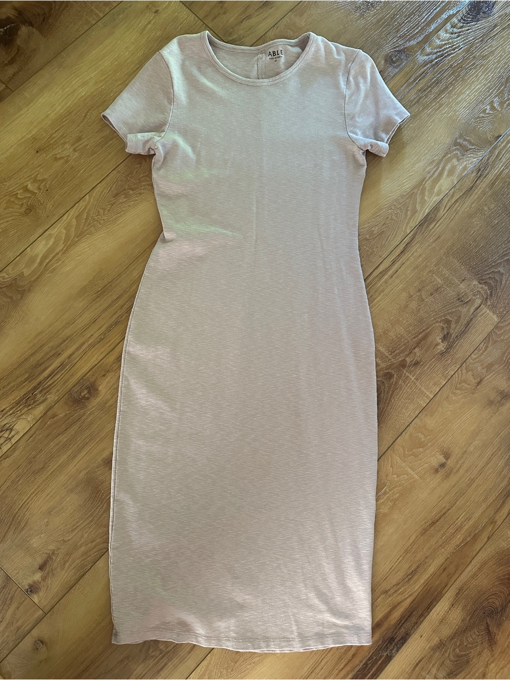 ABLE Blush Pink Short-Sleeve Midi Dress
